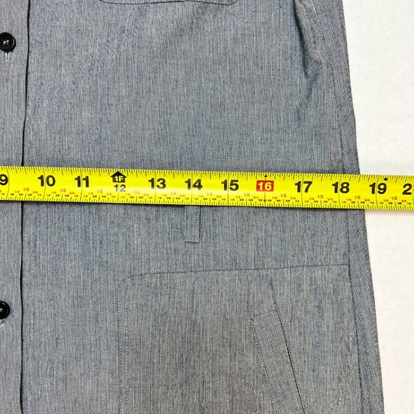 Theory Chambray Deja Shipwreck Grey Shirt Dress Size 8 - Picture 13 of 15